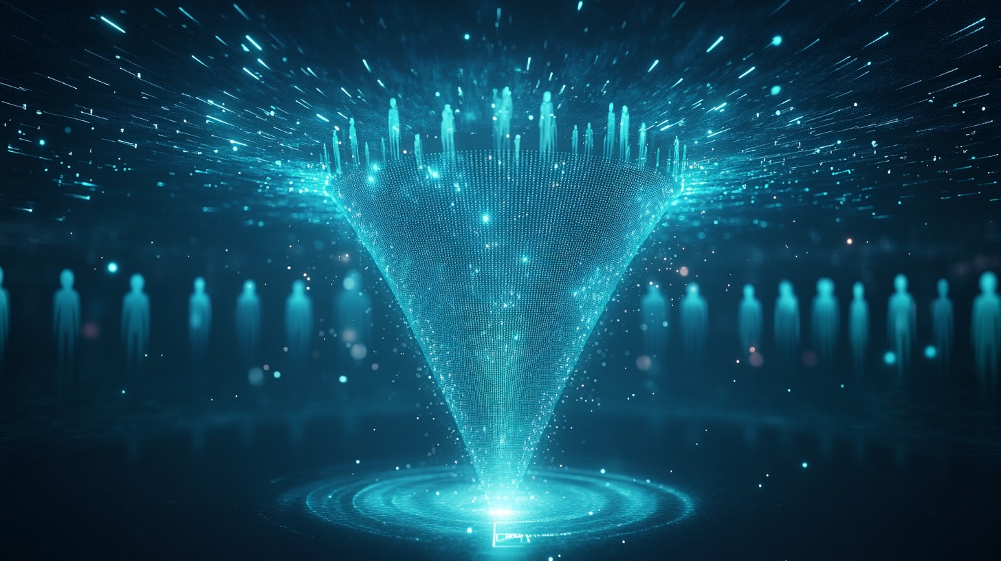 Lead generation funnel visualization with AI-powered stages