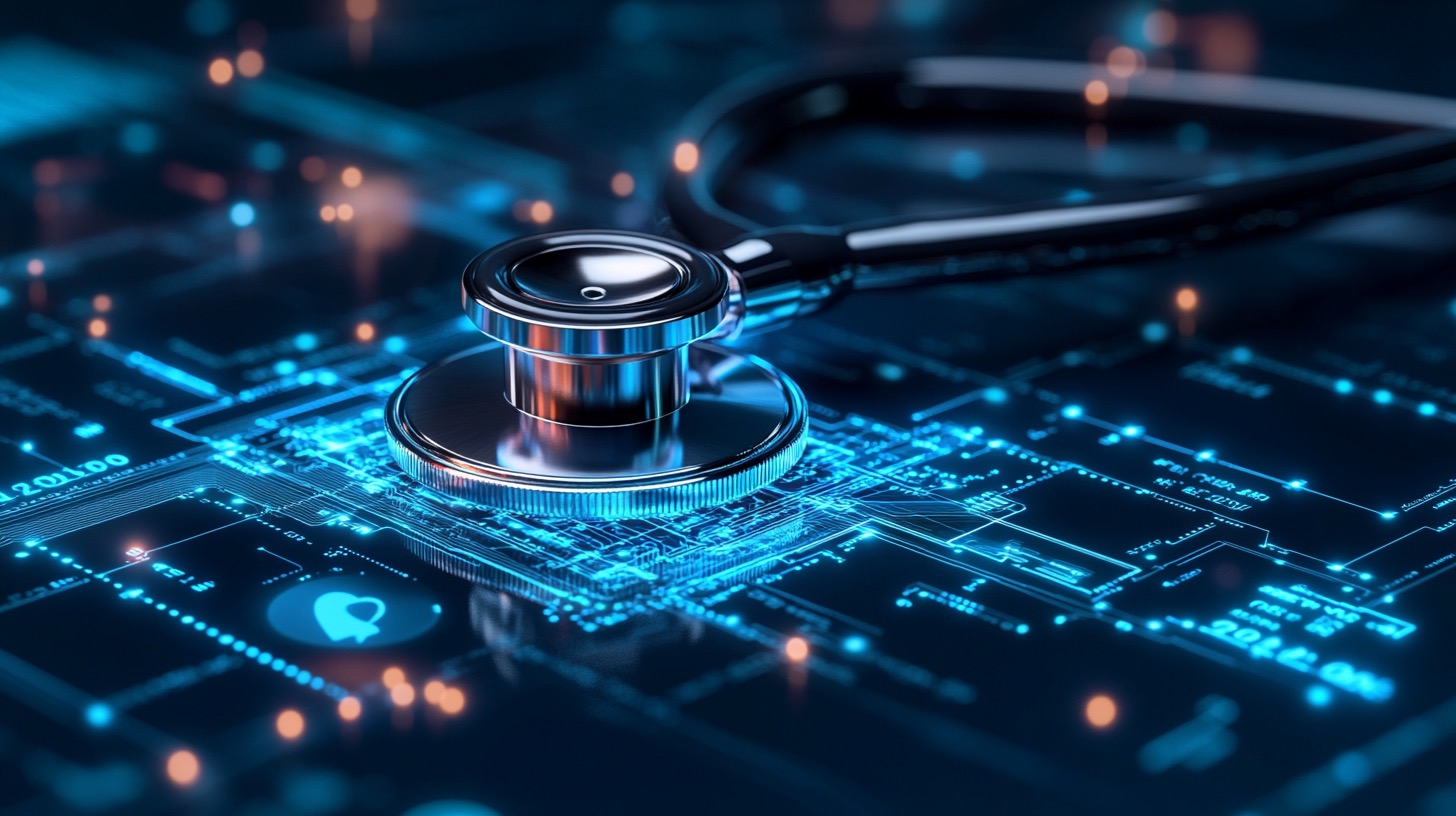 Healthcare provider reviewing AI-powered marketing analytics on tablet